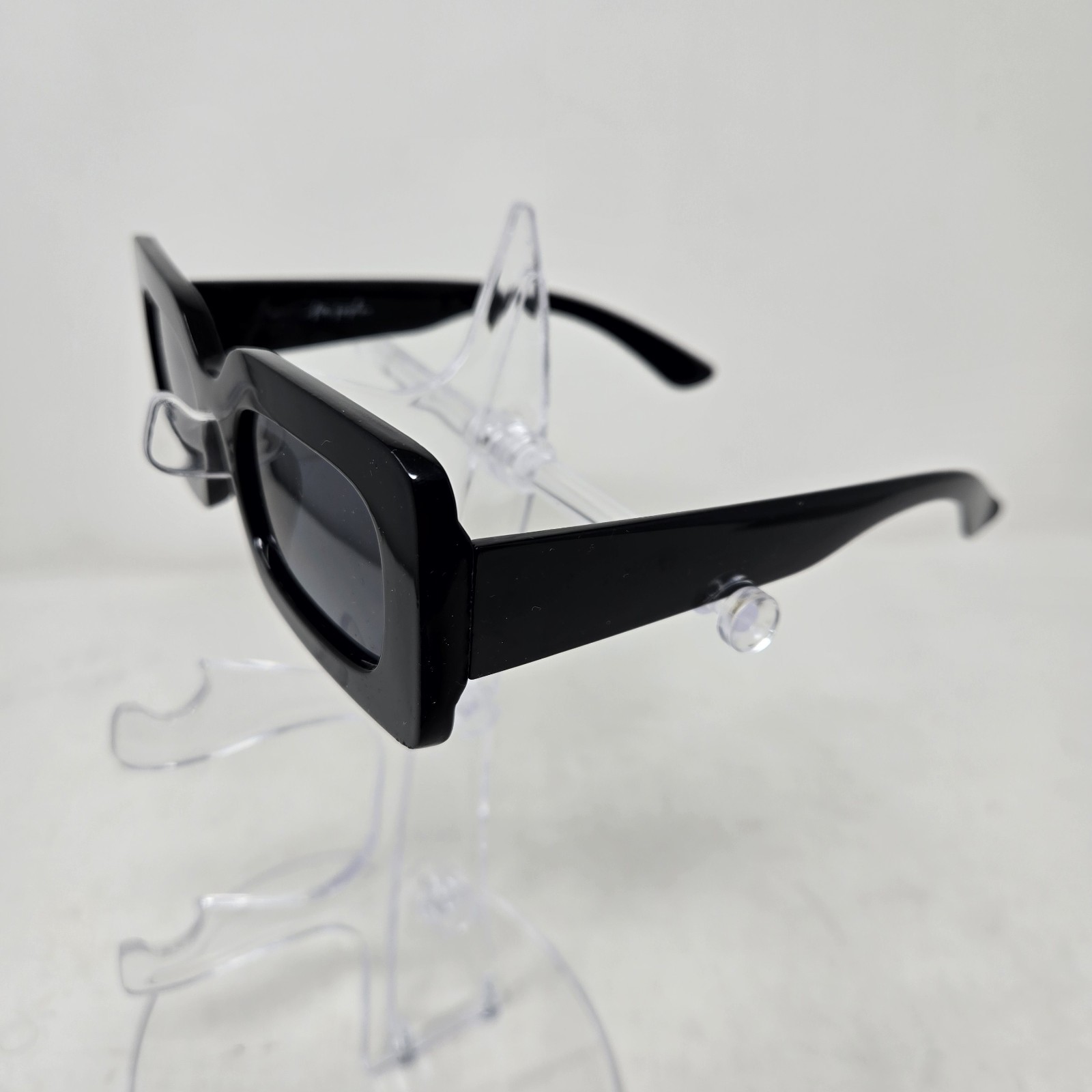 Free People Retro Mod Black Rectangular Sunglasse… - image 2