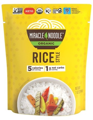 Miracle Noodle Organic Rice Ready to Eat, 7 Oz Pack of 6, Plant Based Shirata...