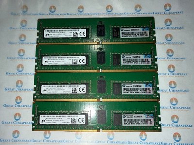 Lot of 4 Micron MTA18ASF2G72PZ-2G3B1IK 64GB Total (16GBx4) PC4-2400T DDR4 ECCRam