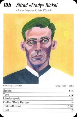 ALFRED FREDY BICKEL Very Rare Swiss Fussball Soccer Card