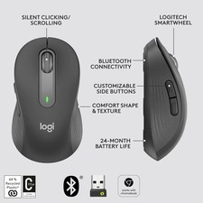 Mouse Black Nero Grey Grigio Wireless Bluetooth Logitech M650 Black / M650L Grey