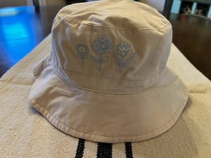 Gap 4-5 Toddler Floral Khaki Bucket Sun Hat Vintage