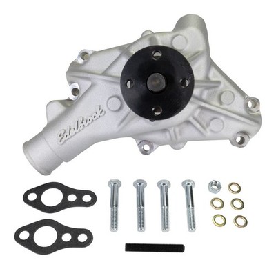 Edelbrock 88810 Long Water Pump For Small-Block Chevy Reverse Rotation Satin