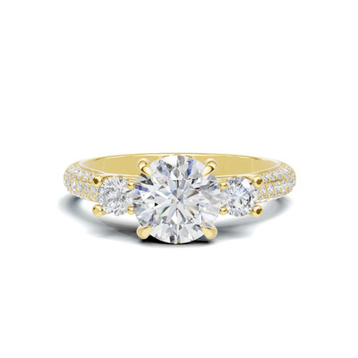 Runder 1 kt F VS1 IGI Lab Grown Diamant Verlobungsring 14 K Gold