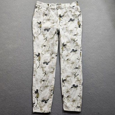 Buffalo David Bitton Havana Jeans Womens 6/28 Ivory Floral Print High Rise Ankle