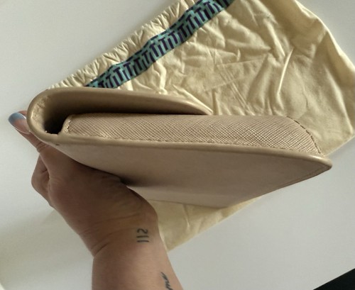 TORY BURCH Diana Clutch Evening Bag Light Oak Silver Logo Dust Bag & Tag Incl. - Picture 5 of 8