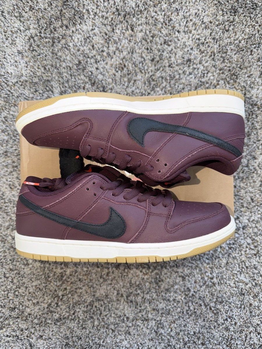 Size 11 Nike SB Dunk Low Pro Burgundy Crush Orange Label Skateshop
