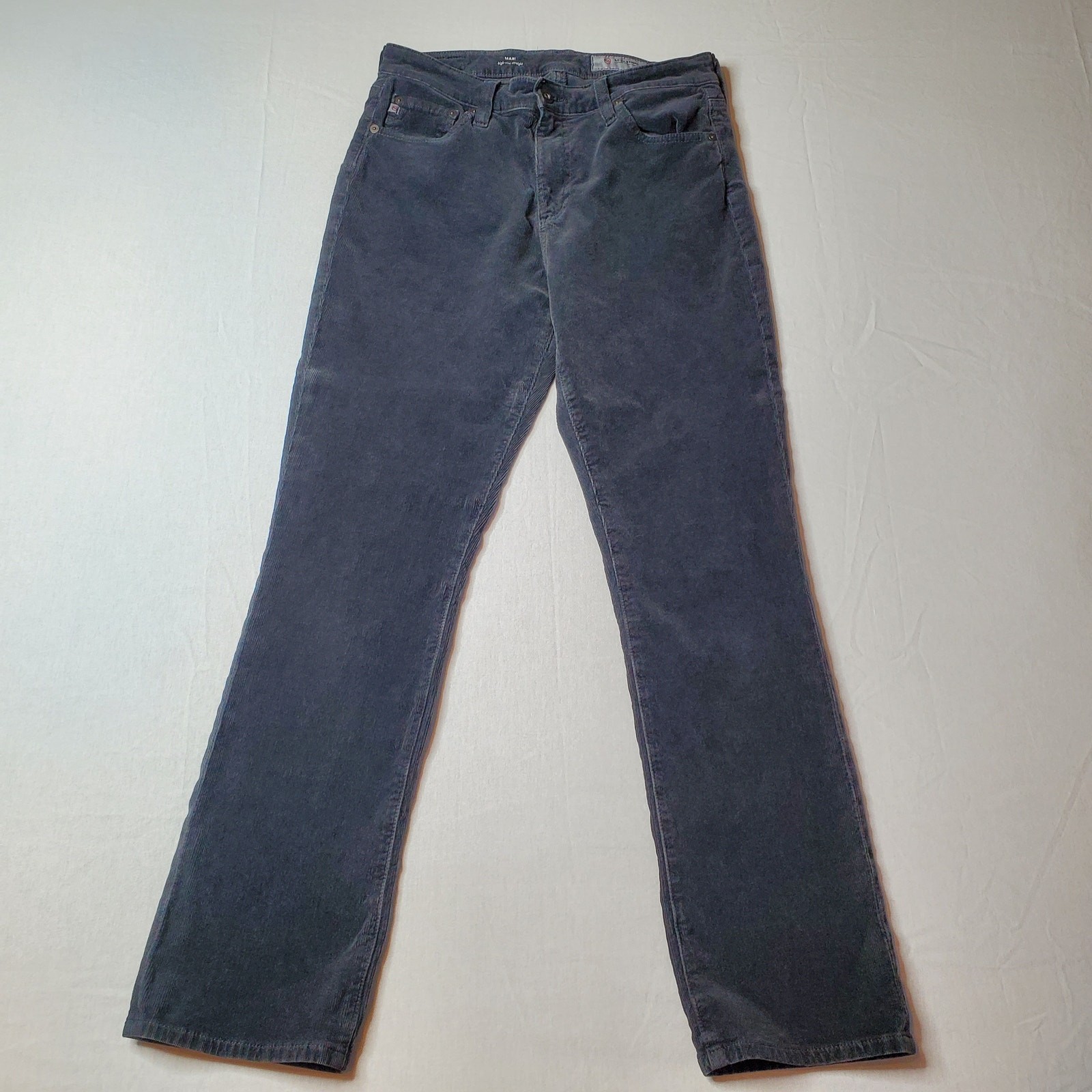 Adriano Goldschmied Womens Size 30R Mari High Rise Straight Corduroy Jean Gray thumbnail 4