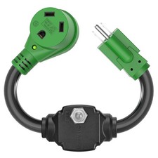 RVGUARD Overload Protector 30 Amp to 110 Volt RV Adapter Cord with Circuit...