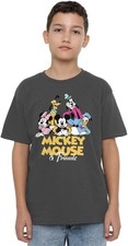 Image of Disney Mickey Mouse & Friends Unisex Kids T Shirt, Charcoal Age 3-4 Years