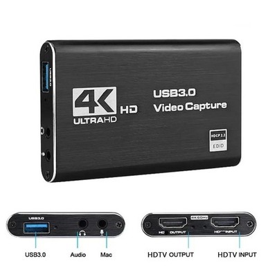 4K USB 3.0 HDMI Video Capture Card 1080P 60FPS Recorder for OBS Streaming Gaming