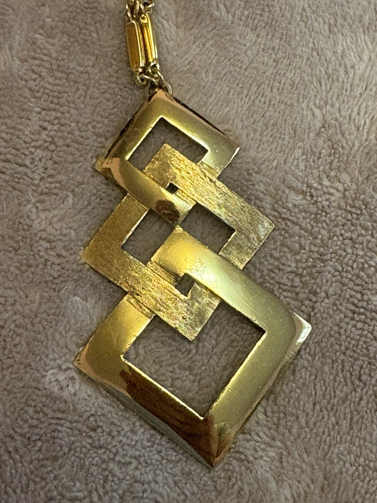 Monet Triple Interlocking Square Pendant Necklace… - image 2