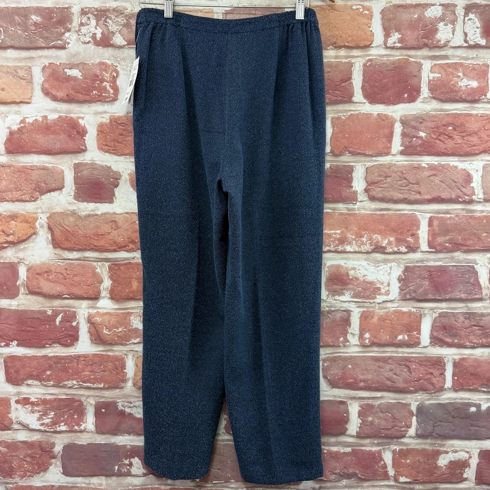 Norton McNaughton Pants Womens 10P Petite Blue Boucle Textured Baker St Trousers - Image 2 of 4