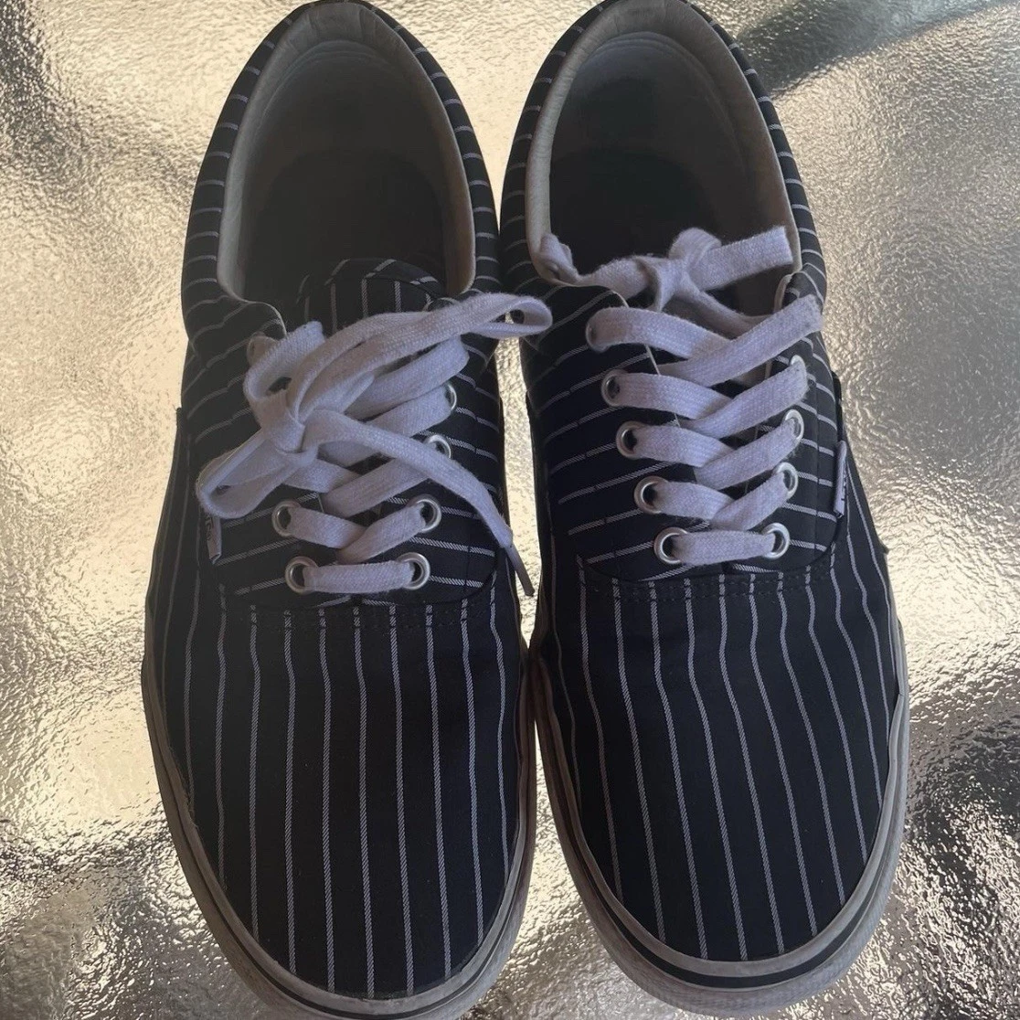 Cdg Vans Supreme Comme Des Garçons Noir & Blanc Pinstripe Vans 2014 Taille 9,5