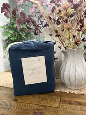 Queen 100 Linen Sheet Set Dark Mineral Blue - Casaluna