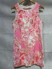 Lilly Pulitzer Women  s 10 Mila Shift Pink Dress Trunk in Love Beachy Coastal EUC