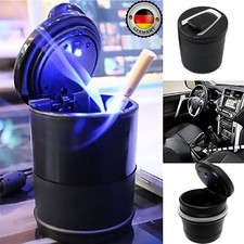 2 Auto-Aschenbecher mit LED Kfz-Windaschenbecher mit Deckel & Gluttöter & Licht