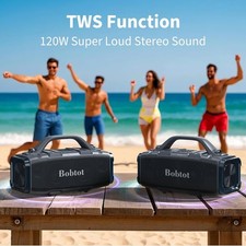 Heavy Bass Bluetooth Speaker Bobtot 60W Peak Waterproof Wireless Speaker Handle