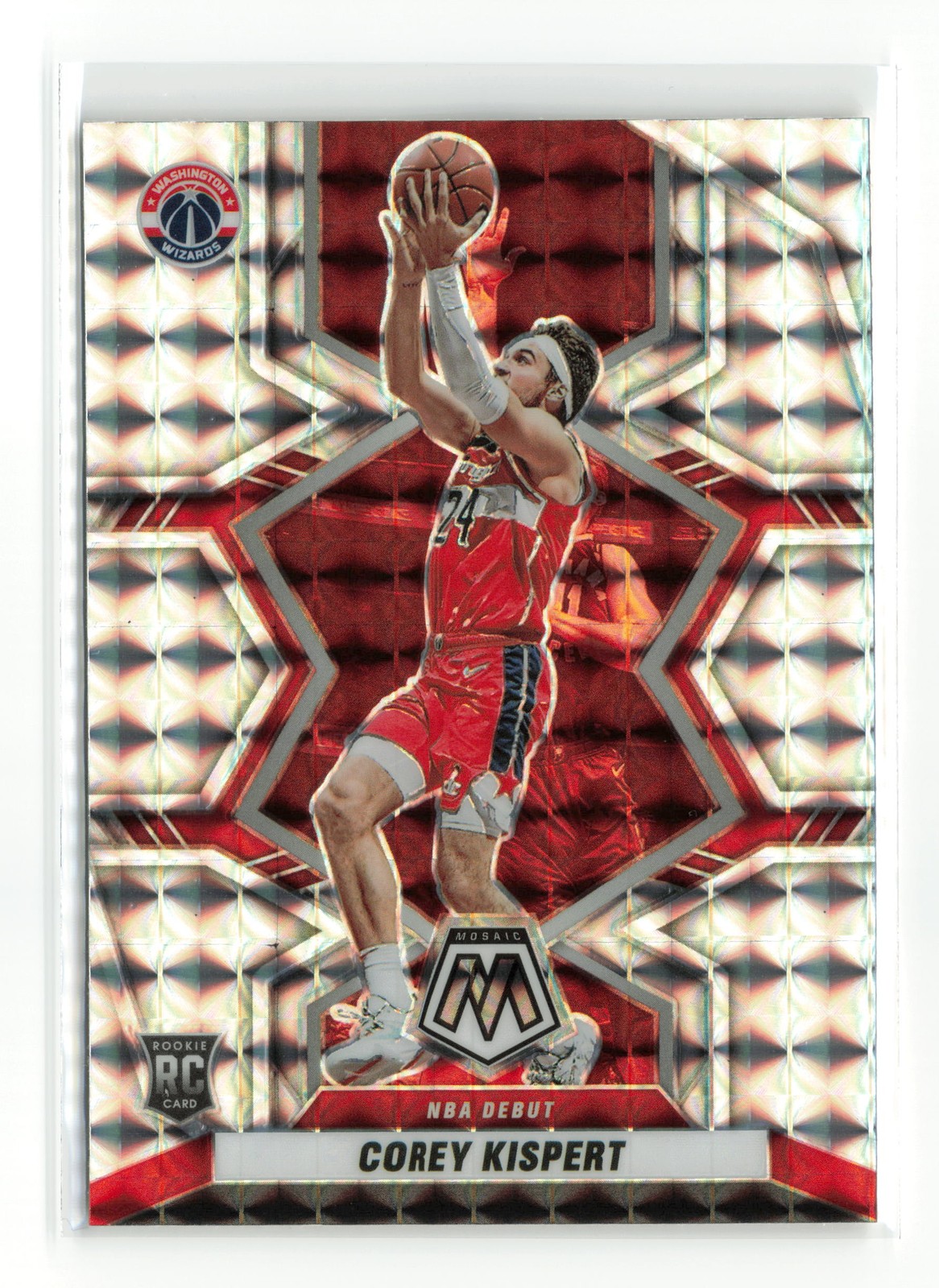 COREY KISPERT #276 RC 2021-22 PANINI MOSAIC WIZARDS SILVER