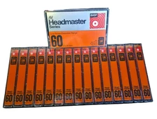BASF AV Headmaster Series 60 Blank Cassette Tape 16 Sealed Made in USA