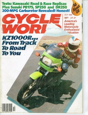 October 1982 Cycle World motorcycle magazine Suzuki PE175 SP250 DR250 Kawasaki - Image 1 of 3