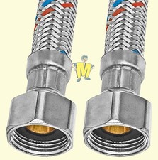 Panzerschlauch Flexschlauch Trinkwasser Edelstahl WC Küche Bad 3/8" 1/2" 3/4"