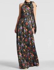 Sachin Babi Women's Black Kayla Floral Print Gown Dress Size 6