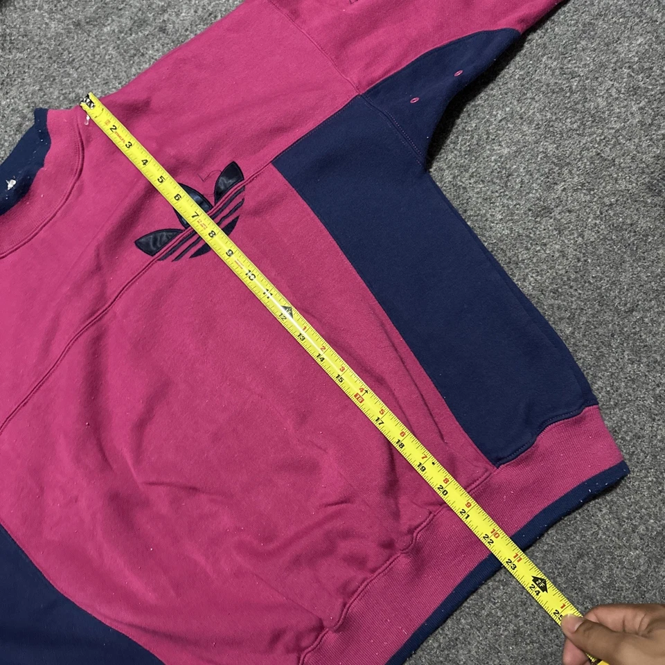 Vintage 80’s 90’s Adidas Sweatshirt Size M Pink Blue Boxy Fit - Image 3 of 4