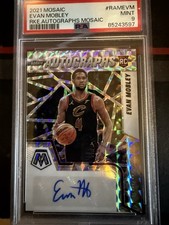 Panini 2021-22 Mosaic Evan Mobley RC Auto Rookie Autographs Mosaic RAM-EVM PSA 9
