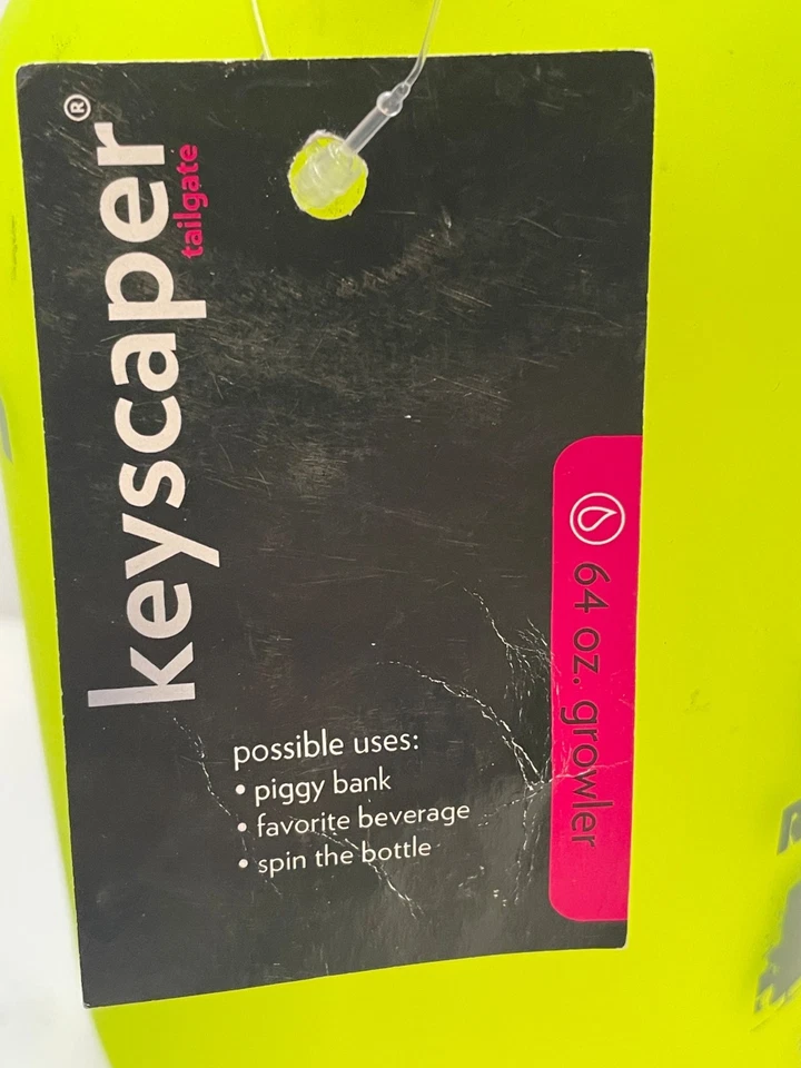 Jarra Growler de fútbol americano NCAA Oregon Ducks 64 oz vidrio llavero esmerilado amarillo neón Foto 4 de 4