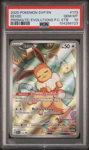 EEVEE Pokemon Center Stamp PROMO SVP 173 PSA 10 POKEMON PRISMATIC EVOLUTION 2025