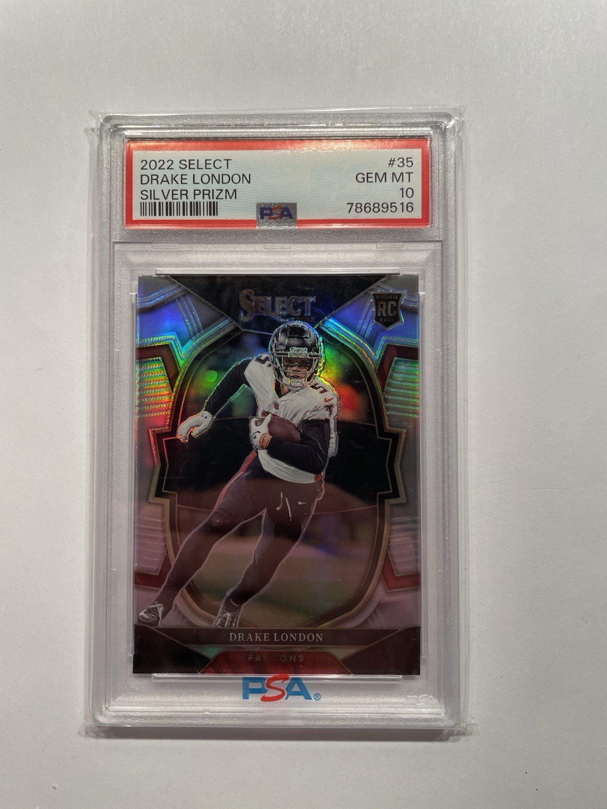 2022 Panini Select - Drake London #35 - Rookie RC - Silver Prizm - PSA 10 GEM