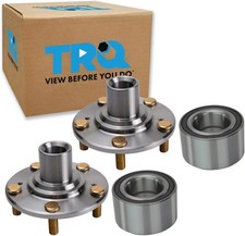 TRQ 2 Piece Front Wheel Bearing Hub Kit Set Compatible with 2006-2011 Honda