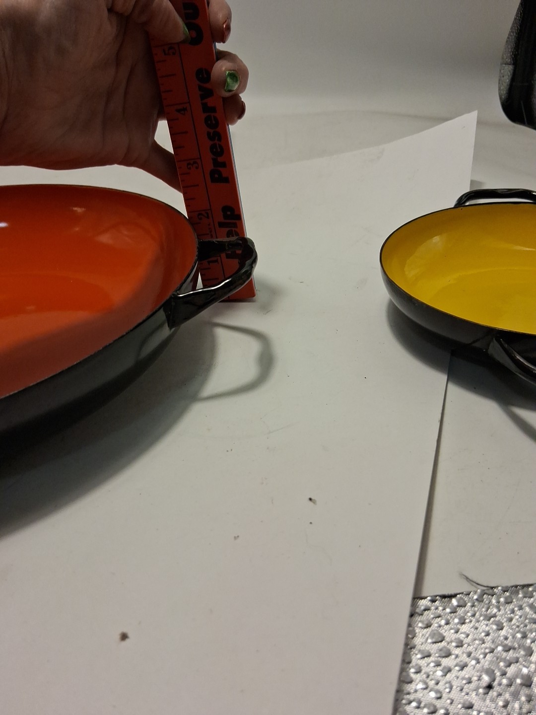 Vtg Primary Colors Hula Silesia Poland Enamelware Pans MCM Look At Pictures Read