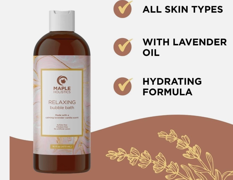 Maple Holistics Luxurious Lavender Vanilla Bubble Bath Chamomile Calendula Sage