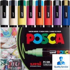uni POSCA 16pk PC-5M Water Based Paint Markers Medium Point1.8-2.5mm in Assorted