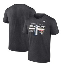 Youth L-7 Fanatics Heather Charcoal Florida Panthers 2024 Stanley Cup Champions