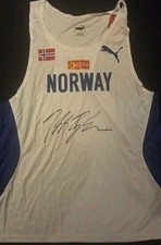 Jakob Ingebrigtsen Signed Norway Singlet Proof