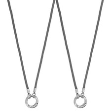 2 Pcs Glasses Holder, Round Eyeglass Holder Necklace Ring for Women, Gray