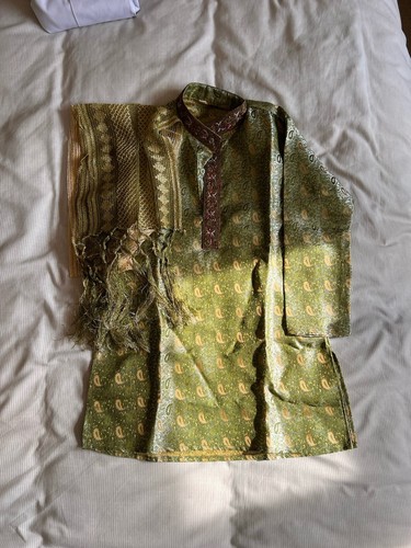 Green Sherwani Churidar Pyjamas And Dupatta Boys Age 5 Years | eBay