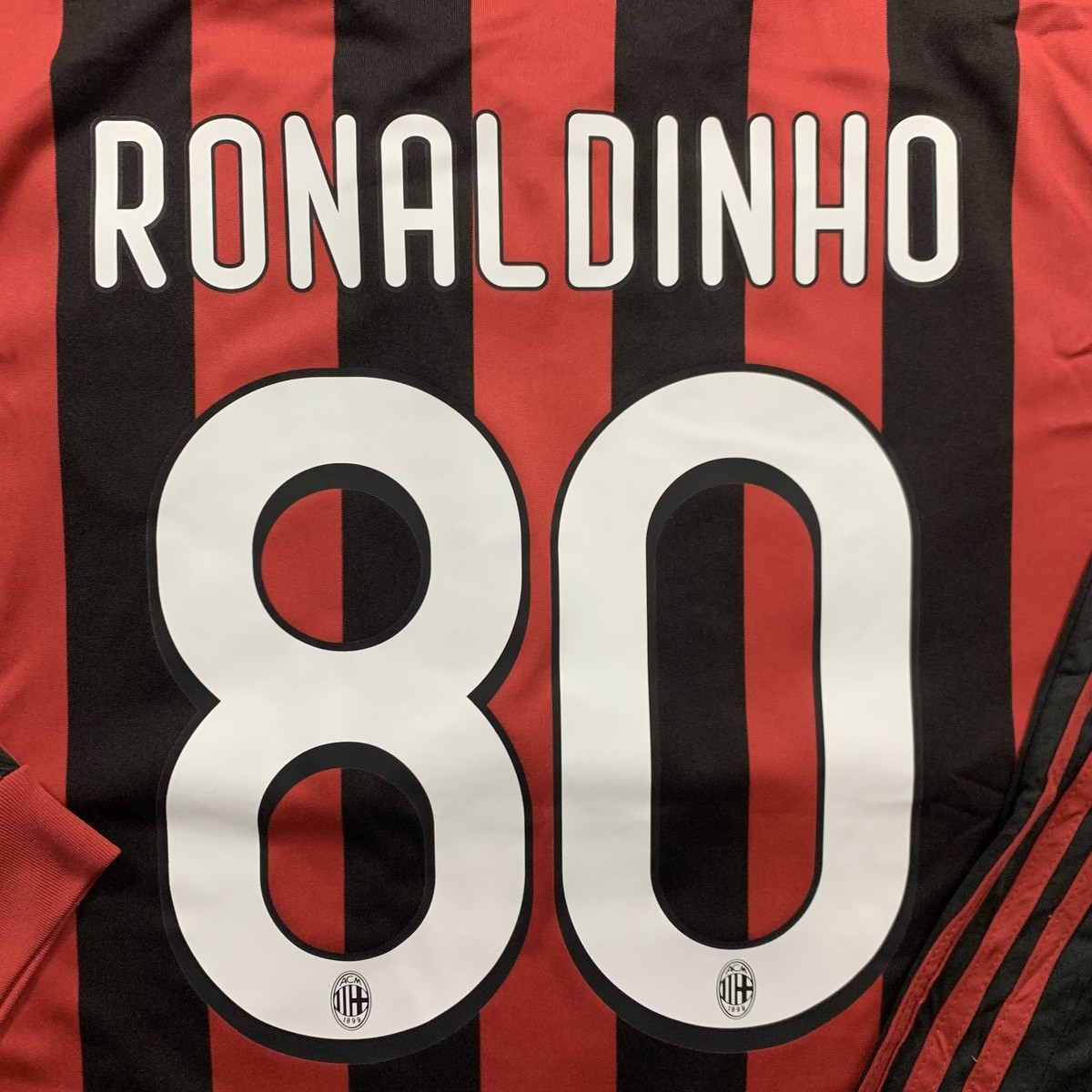 Ronaldinho #80 AC Milan 2009/10 Long Sleeve Jersey | Retro Men's