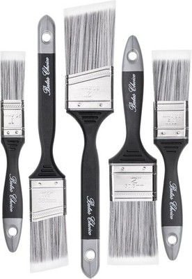 Bates- Paint Brushes, 5 Pack, Flat and Angle Paint Brushes for Walls and Trim,