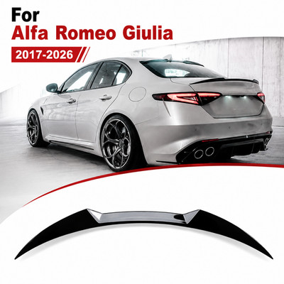 Alfa Romeo Giulia Rear Trunk Spoiler Wing Quadrifoglio Style 2017-2026 Black