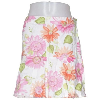 H&M, Rock, Größe: 40, Weiß/Pink/Mehrfarbig, Leinen, Blumen, Damen #FPU