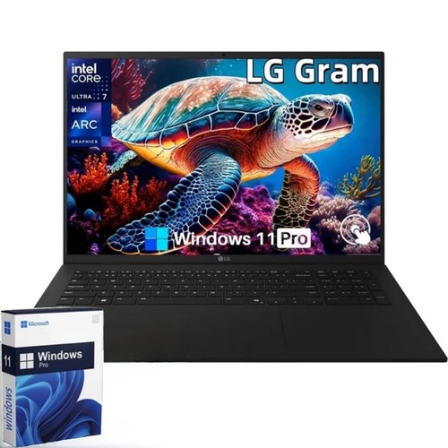 LG 2025 gram Notebook 17 inch laptop, Intel Core Ultra 7 (32GB RAM, 2TB SSD, Intel Arc Graphics, Windows 11 Home, Bluetooth 5.3, 2xThunderbold 4), zwart