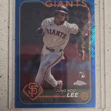 2024 Topps Chrome Logofractor Blue Refractor Jung Hoo Lee #201 /150 RC Giants