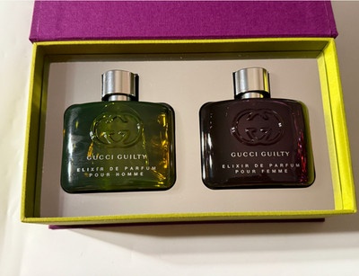Gucci Guilty Elixir Pour Femme and Pour Homme Perfumes Set of TWO NEW 60ml RARE