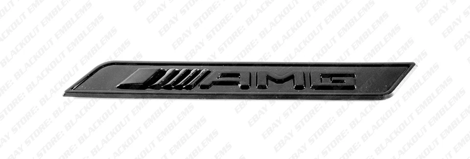 Gloss Black Side Fender Emblems Badge Plate for Mercedes-Benz AMG R170 R171 H247 - Image 2 of 4