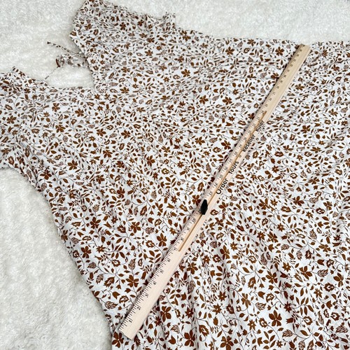Old Navy 3X Plus braun Blumenmuster Boho Kleid Bauernfest Zigeuner fließend - Bild 12 von 15