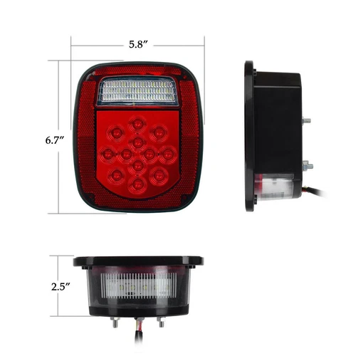 For 87-95 Jeep Wrangler YJ LED Headlights 7x5" + Tail Lights Turn Signal Combo - Picture 8 of 12